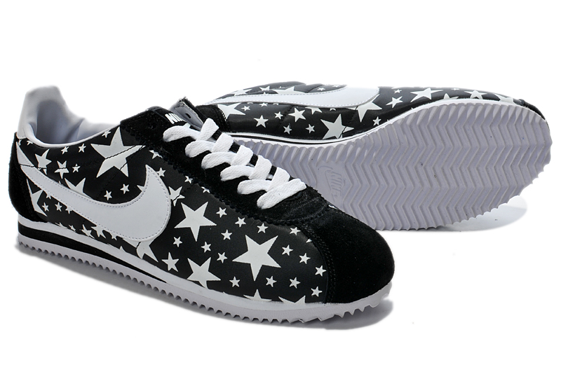 2014 Nike Cortez nouvelles chaussures étoiles lumineuses hommes blancs noirs (2)